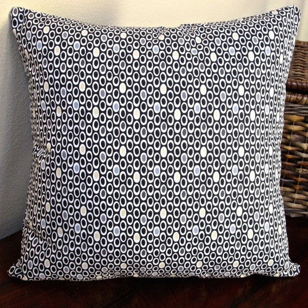 Indoor Colorful Geometric Dots in Black Accent 20"x20" Throw Pillow, With Poly