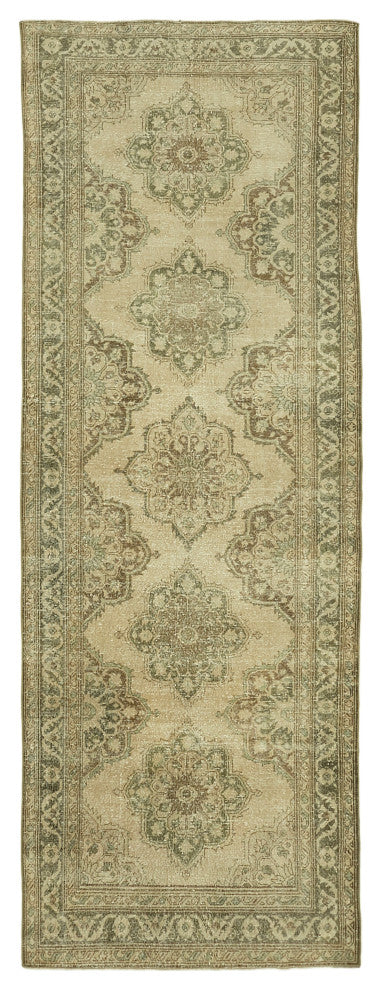 Rug N Carpet - Hand-knotted Anatolian 4' 6" x 12' 8" Rustic Runner Rug