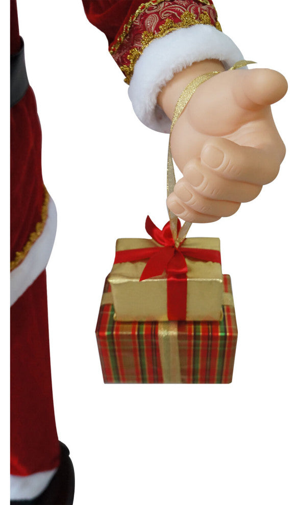 58" Dancing Santa Claus With Prelit Christmas Tree and Wrapped Gifts