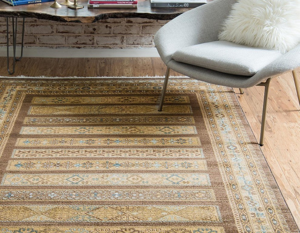 Unique Loom Brown Pasadena Fars 3' 3 x 5' 3 Area Rug