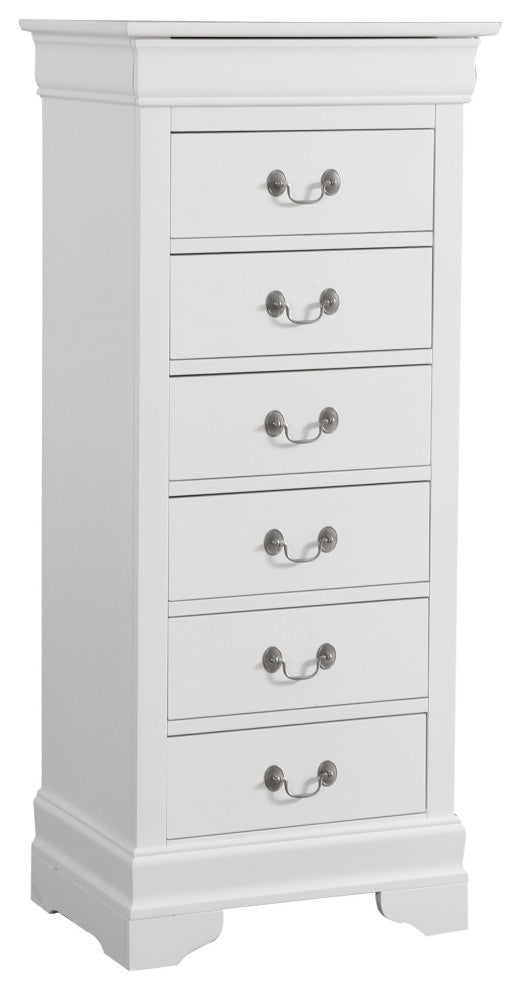 Louis Phillipe White 7 Drawer Chest of Drawers (22 in L. X 16 in W. X 51 in H.)