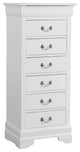 Louis Phillipe White 7 Drawer Chest of Drawers (22 in L. X 16 in W. X 51 in H.)