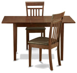 3 Pc Small Kitchen Table Set Table With Leaf And 2 Kitchen Chairs