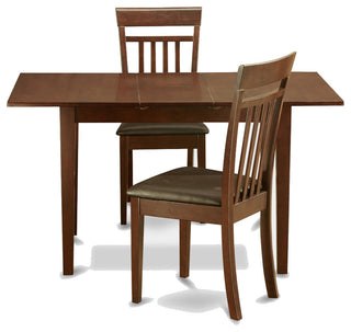 3 Pc Small Kitchen Table Set Table With Leaf And 2 Kitchen Chairs