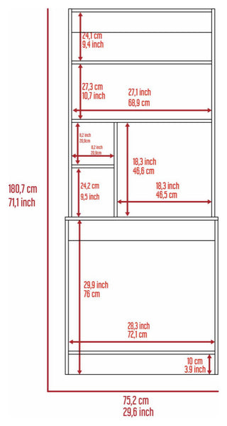 Sawgrass Computer Desk With Hutch, With 4 Shelves, Black Wengue