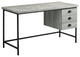 24" Grey Rectangular Computer Desk With Three Drawers