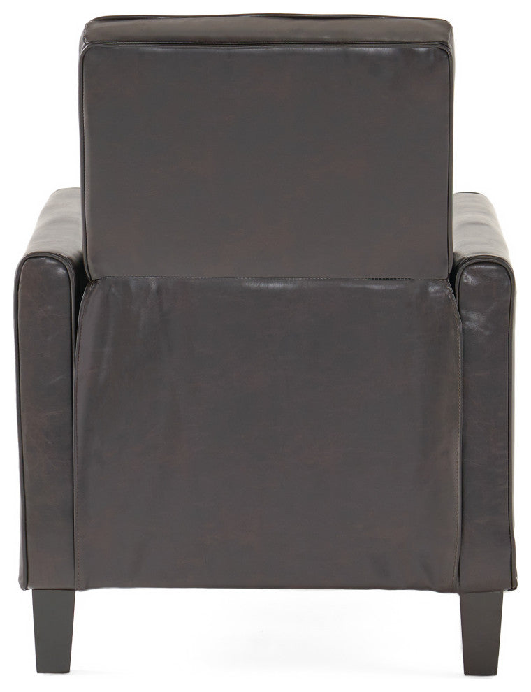 GDF Studio Hinus Indoor Upholstery Club Chair Recliner, Brown Leather