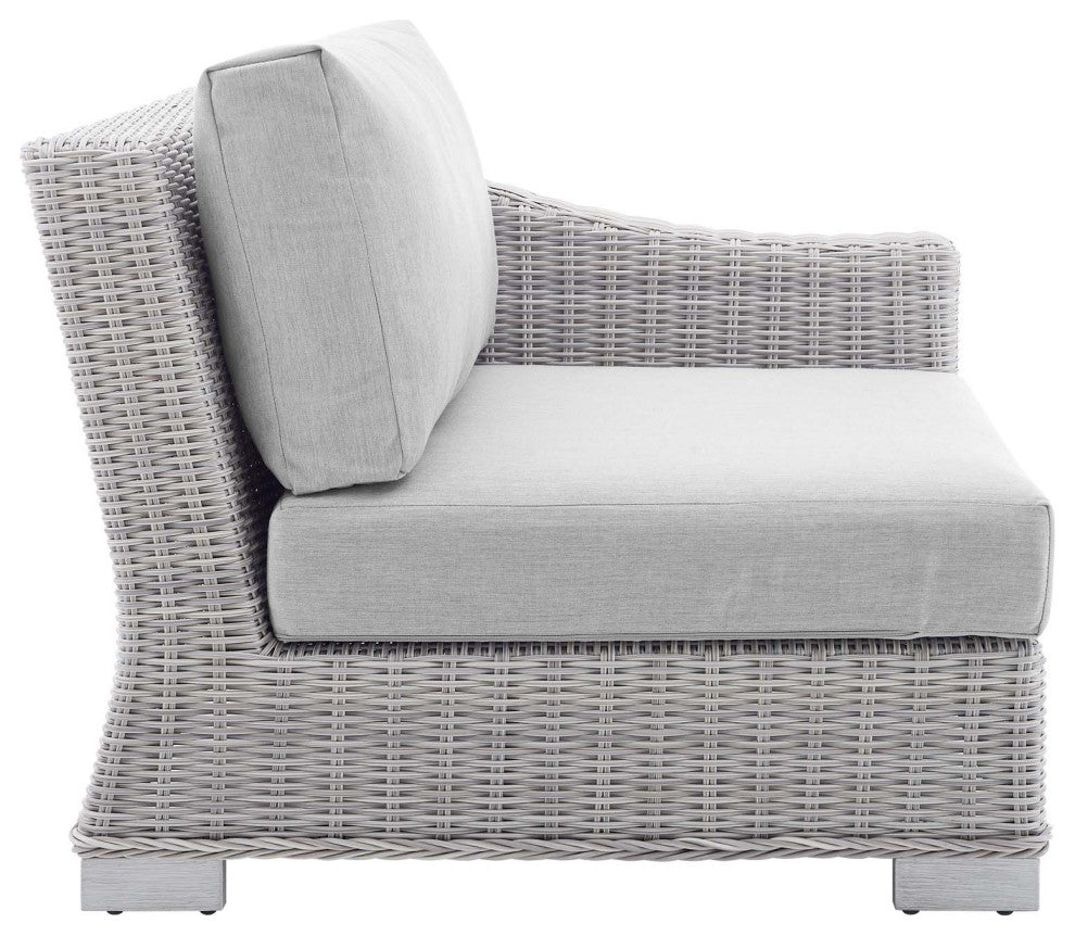 Lounge Chair, Sunbrella, Rattan, Wicker, Gray, Modern, Outdoor Patio Cafe