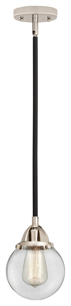 Beacon Mini Pendant, Black Polished Nickel, Clear, Clear