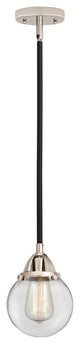 Beacon Mini Pendant, Black Polished Nickel, Clear, Clear