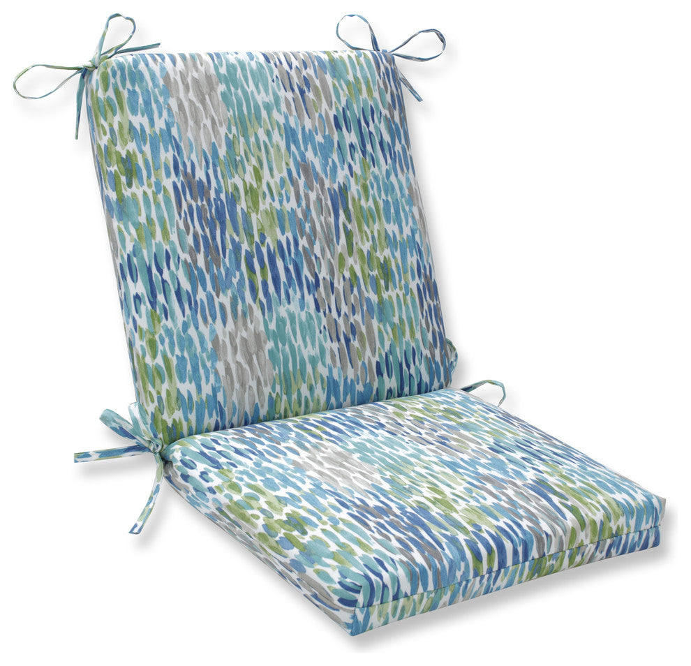 Make It Rain Cerulean Squared Corners Chair Cushion, 36.5"x18"x3"