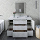 Formosa Modern 54" Rustic White Floor Standing Single Sink Vanity Set, Faucet Ff