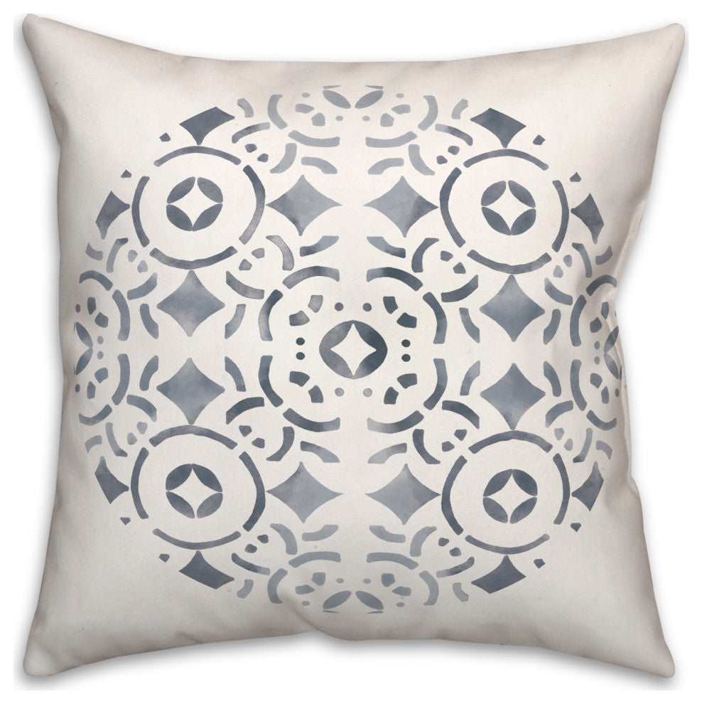 Watercolor Medallion 18x18 Indoor / Outdoor Pillow