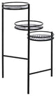 Metal Plant Stand With 3 Open Compartments, Black