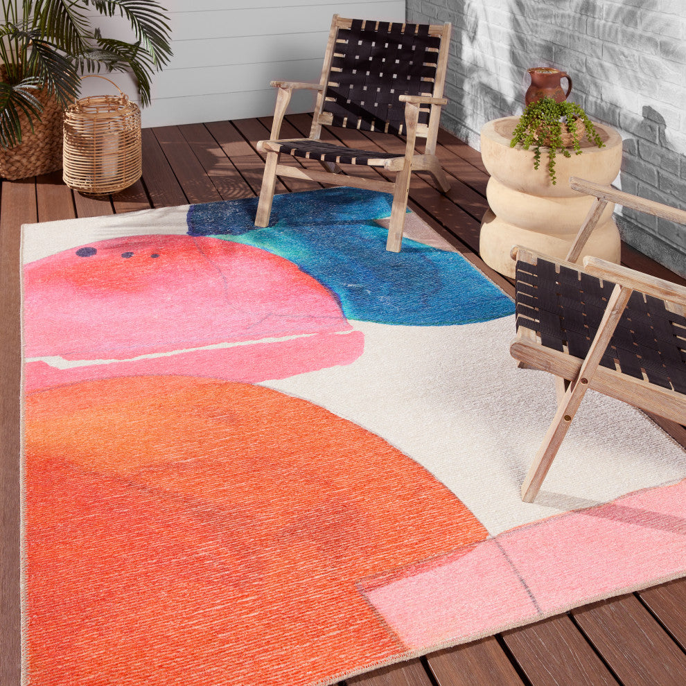 Sonic Powerloomed Indoor Abstract Pink/Multicolor Area Rug 9'X12'