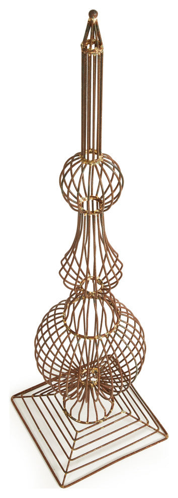Weathered Metal Wire Finial Garden Structure