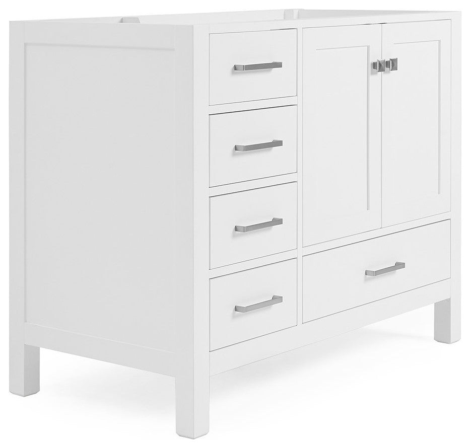 ARIEL Cambridge 42" Right Offset Single Sink Bathroom Vanity Base White