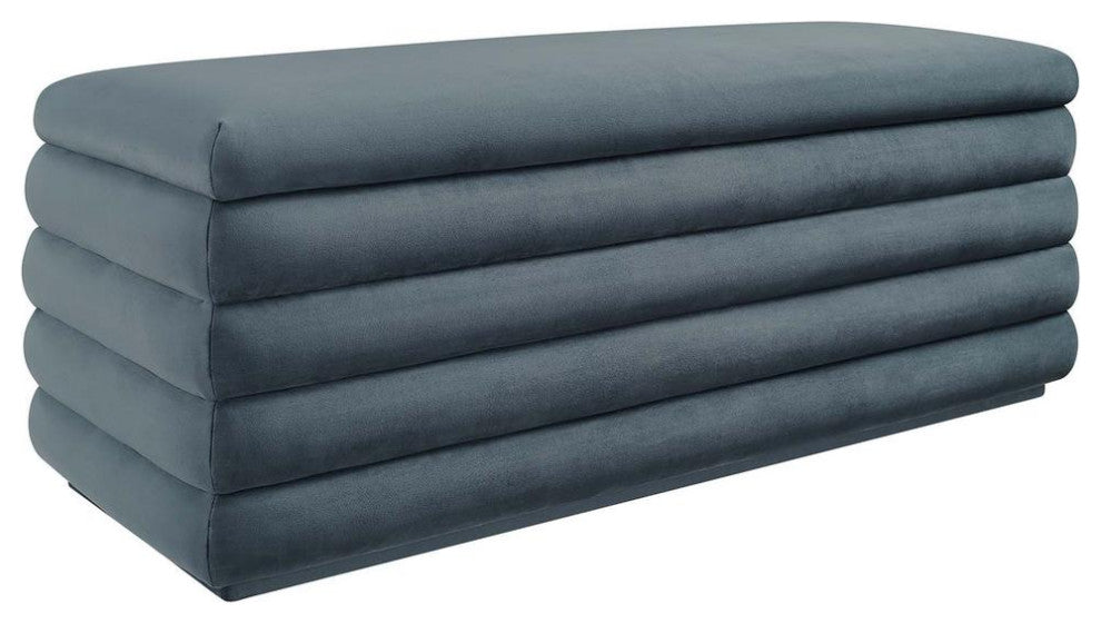 Mezzo Upholstered Performance Velvet Storage Bench
