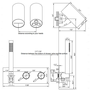 Unique Shower System With Handheld Shower, Matte Black