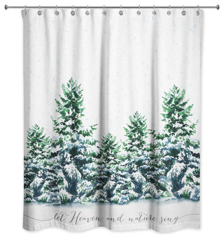 Snowy Winter Forest 71x74 Shower Curtain