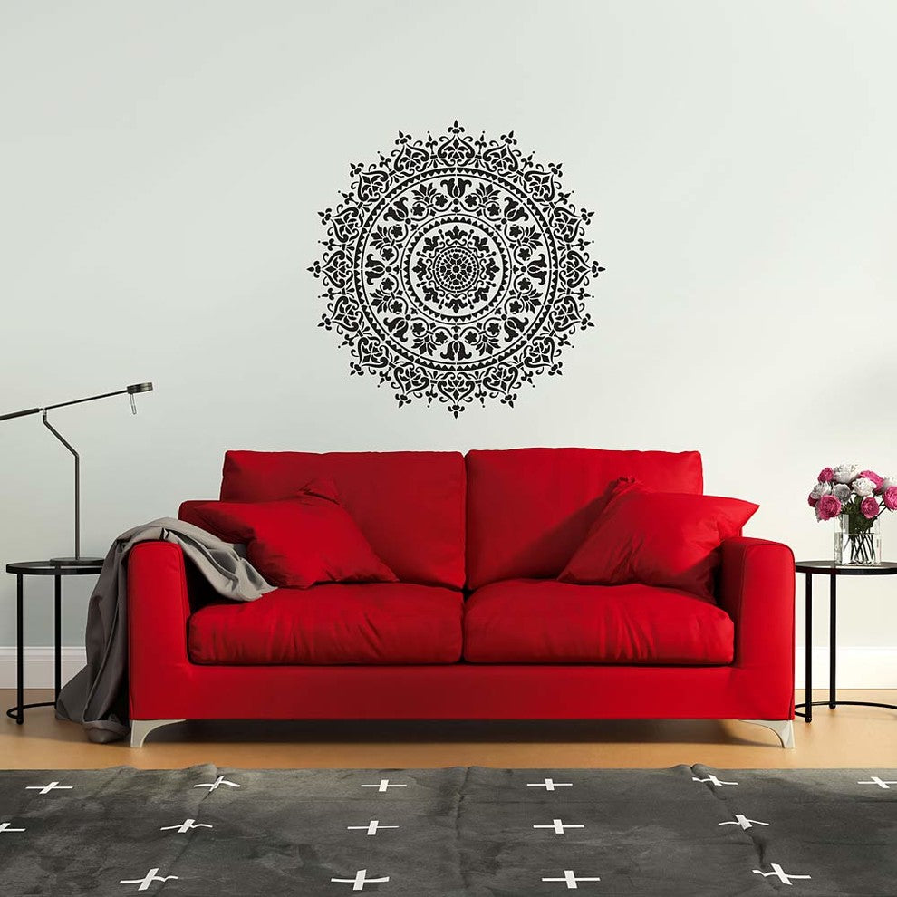 Mandala Stencil Prosperity, Trendy, Easy DIY Wall Stencils For Home Decor, 24"