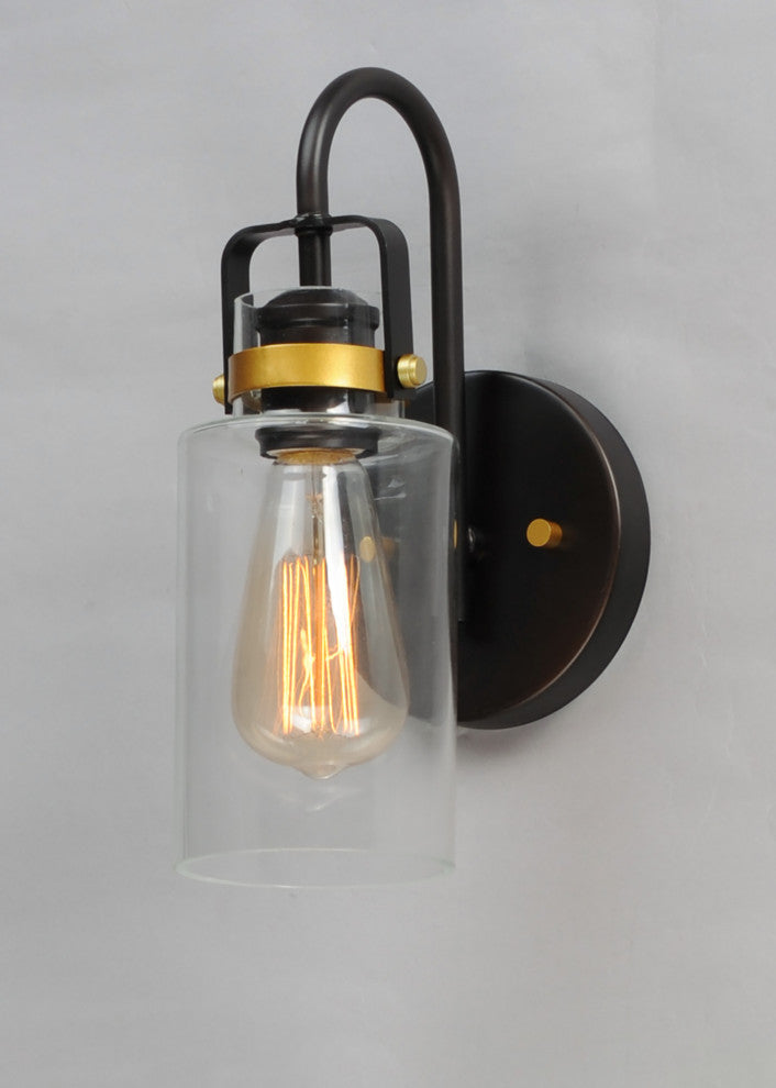 Maxim 30170CL Magnolia 1 Light 12" Tall Bathroom Sconce - Bronze / Gold