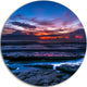 Exotic Dark Blue Coquina Dawn, Beach Large Disc Metal Wall Art, 11"