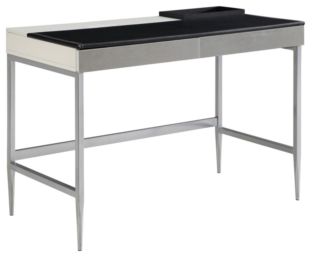 Loft Lyfe Kinzlee Desk, 2 Storage Drawers, Black/Gray