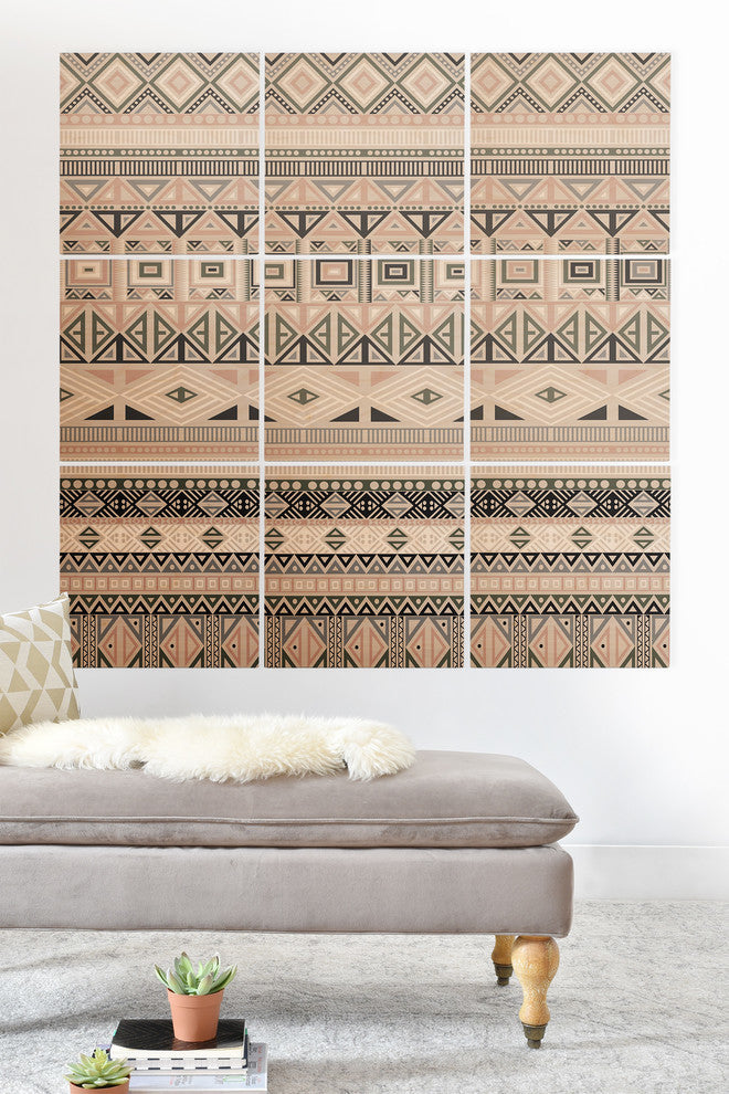 Deny Designs Fimbis Geometric Aztec 1 Wood Wall Mural, 4'x4'