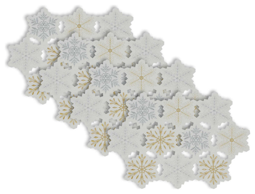DII Placemat Embroidered Snowflake, Set of 4