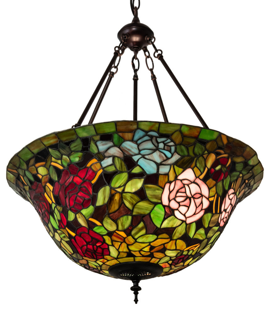 24 Wide Tiffany Rosebush Inverted Pendant