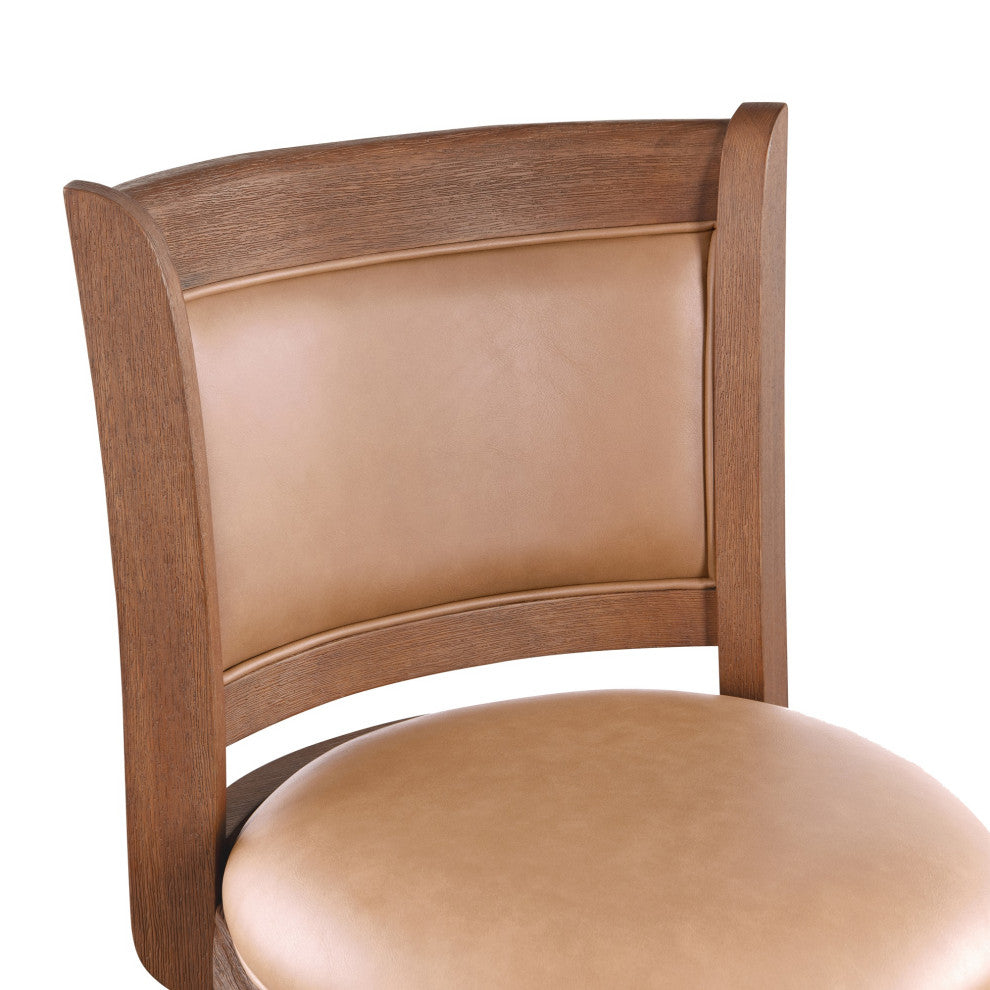 Augusta Swivel Counter Stool, Chestnut Wire-Brush