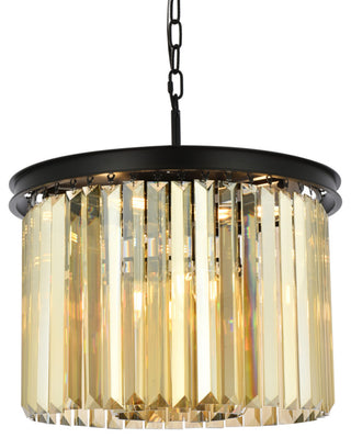 Elegant Lighting 1238D20-GT/RC Sydney 6 Light 20"W Crystal - Matte Black