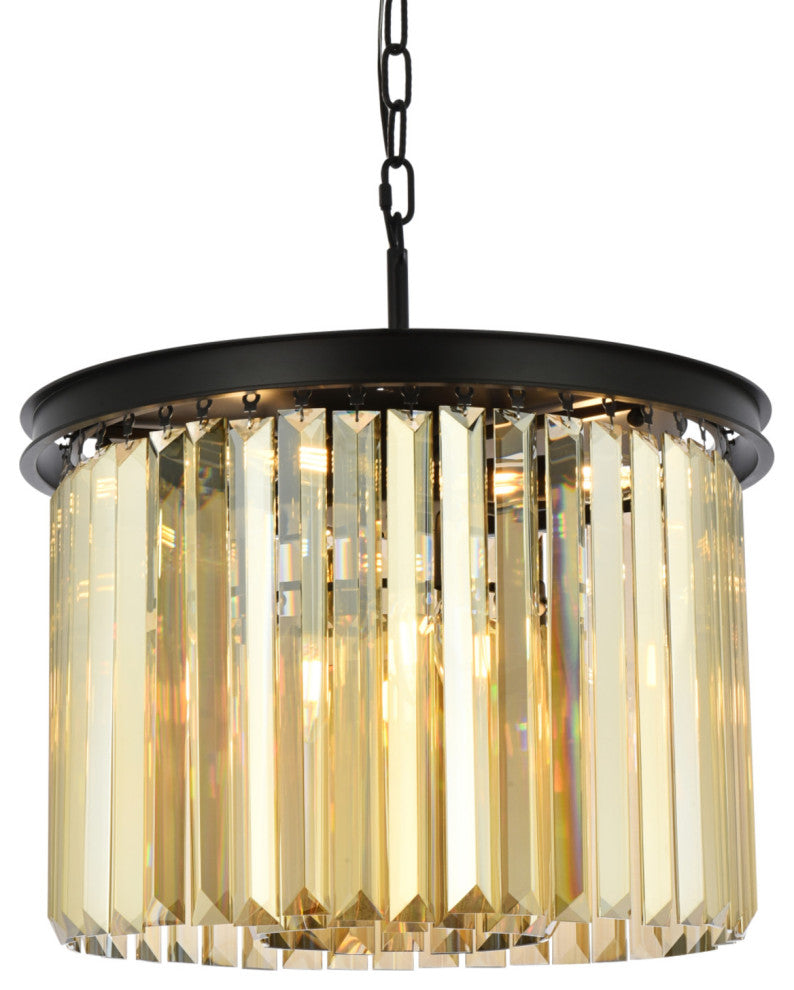 Elegant Lighting 1238D20-GT/RC Sydney 6 Light 20"W Crystal - Matte Black