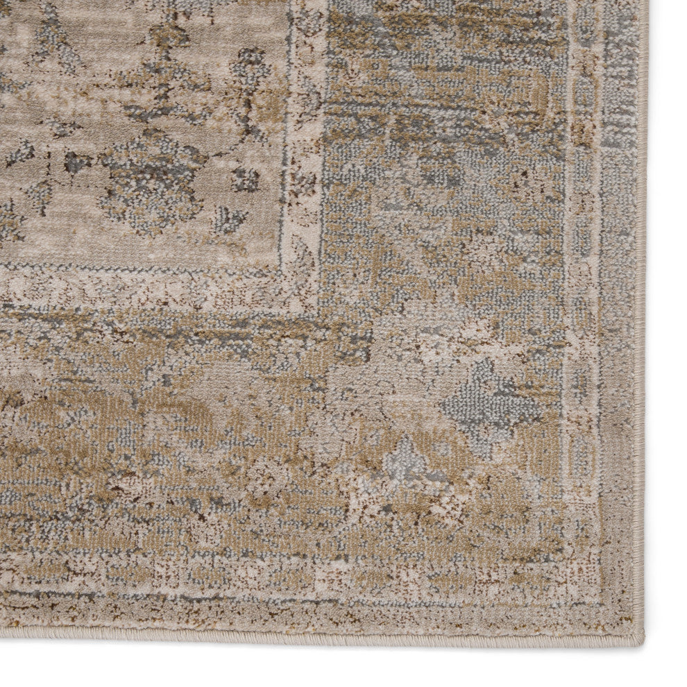 Vibe by Jaipur Living Tajsa Medallion Gray/ Gold Area Rug 11'8"X15'
