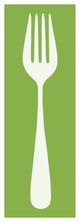 "Mealtime: White on Green - Fork" Digital Paper Print by BG.Studio, 26"x74"