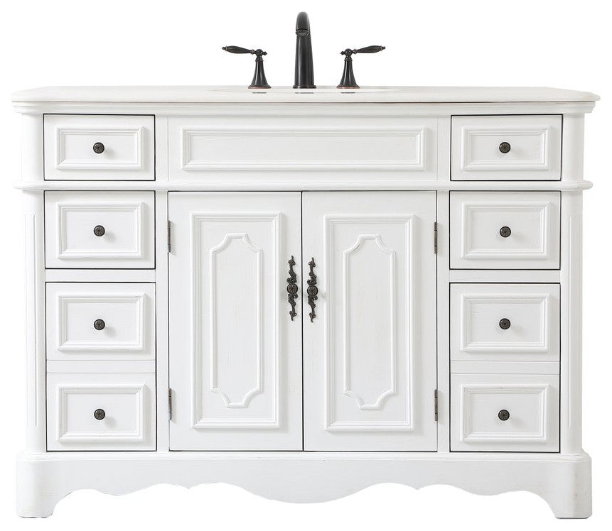 Elegant VF30448AW 48"Single Bathroom Vanity, Antique White
