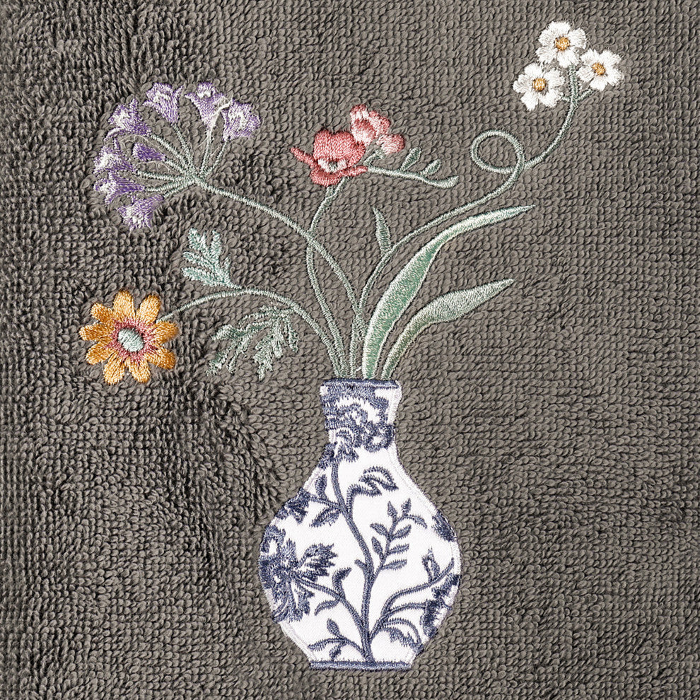 Linum Home Textiles 100% Turkish Cotton STELLA 2PC Embellished Hand Towel Set