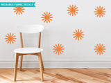 Starburst Fabric Wall Decals, Set of 8, Orange