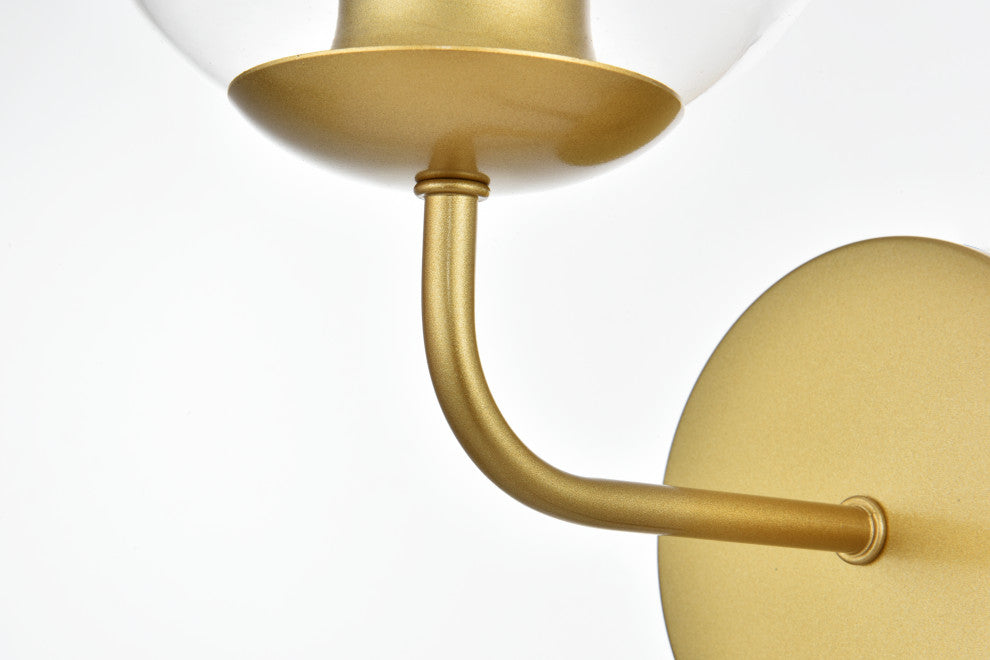 1 Light Brass And Clear Bath Sconce