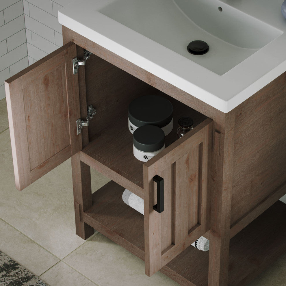The Betsy Bathroom Vanity, Brown, 24", Single Sink, Freestanding