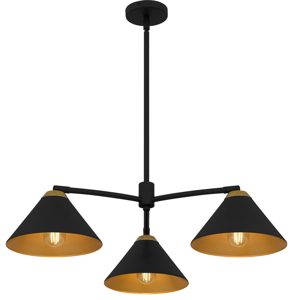 Quoizel ALS5032 Alscott 3 Light 32"W Chandelier - Matte Black