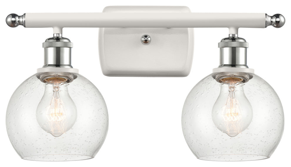 Innovations 516-2W-WPC-G124-6-LED 2 Light Vanity Light, White, Polished Chrome