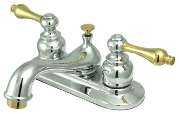 Two Handle 4" Centerset Lavatory Faucet with Retail Pop-up KB604AL