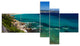 Beautiful Greek Beach of Sea, Seashore Canvas Art Print, 60"x32", 5 panels