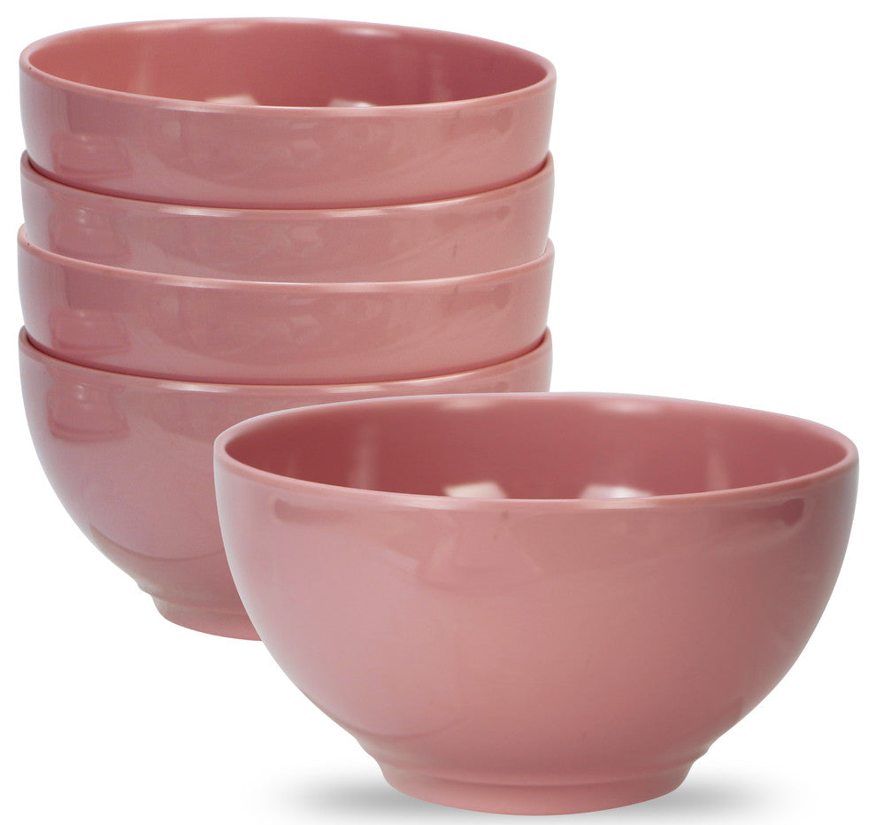 6-Piece Melamine Bowl Set, Pink