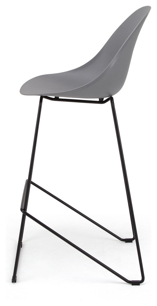 Seline Series ModernAccent Kitchen/Bar CounterStool w Black Steel Legs(Set of 2)