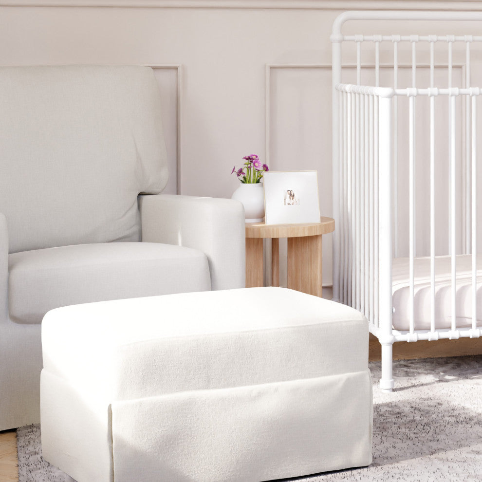 Crawford Gliding Ottoman, Performance Cream Eco-Weave
