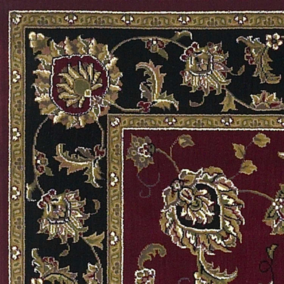HomeRoots 7' x 10' Polypropylene Red or Black Area Rug