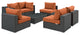 Modway Sojourn 7 Piece Outdoor Patio Sunbrella Sectional Set, Canvas Tuscan
